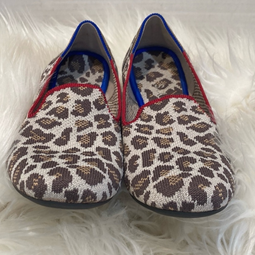 Rothy’s Mocha Spot Leopard Round Toe Flats